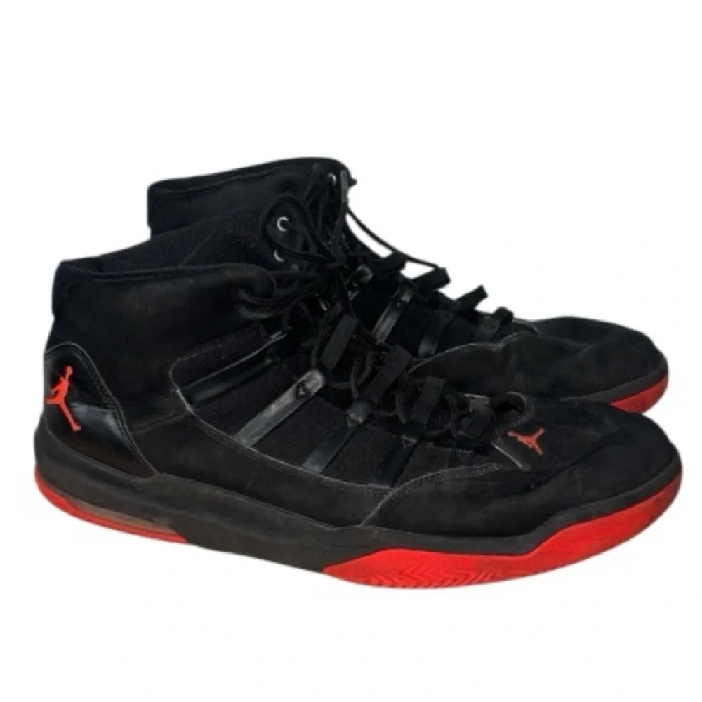 Jordan Max Aura Black Infared Red Basketball Sneakers Shoes Lace-Up Size Mens 18